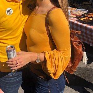 Yellow/Gold free people long sleeve too